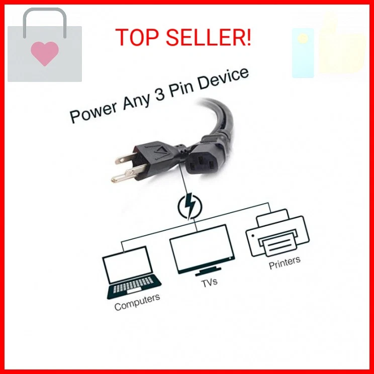 C2G Power Cord, Universal Power Cord, 16 AWG, Black, 6 Feet (1.82 Meters), Cable - Image 2 of 2
