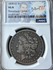 1878-CC Morgan Silver Dollar $1 NGC VG8 Business Strike Carson City Throwback 1