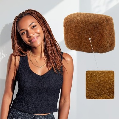 IUC Afro Kinkys Bulk Human Hair Bundle(16 Inch, 50g, Light Auburn, #30) 4C Afro