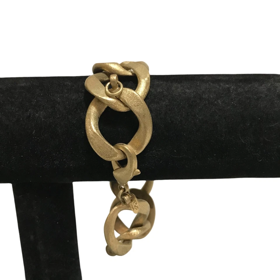 Ralph Lauren Chunky Turquoise Center Stone Link Bracelet Gold Tone - Image 3 of 4