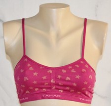 TAHARI GIRL Burgundy with Stars and Hearts Bralette 16 18 XL Adjustable Straps