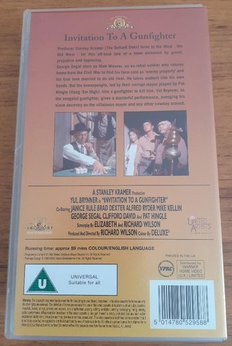 Invitation To A Gunfighter VHS Video Tape Yul Brynner LIKE NEW CONDITION - Foto 2 di 4