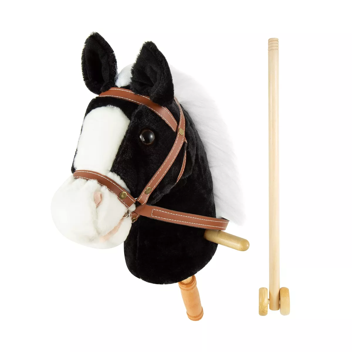 MUOVE 36 Plush Horse Riding Stick Handsewn Head Sturdy Wood