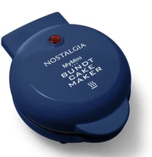 Nostalgia MyMini Lava & Bundt Cake Maker Compact Non Stick Blue