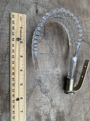 Antique Waterford Tieback Curtain Tie Back Glass 5.75" Clear Silver - Only One - Picture 4 of 9