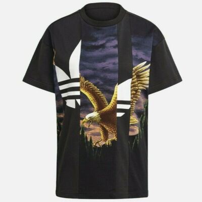 Adidas Originals Black Eagle Graphic T-Shirt Cotton Crewneck Womens Large NEW