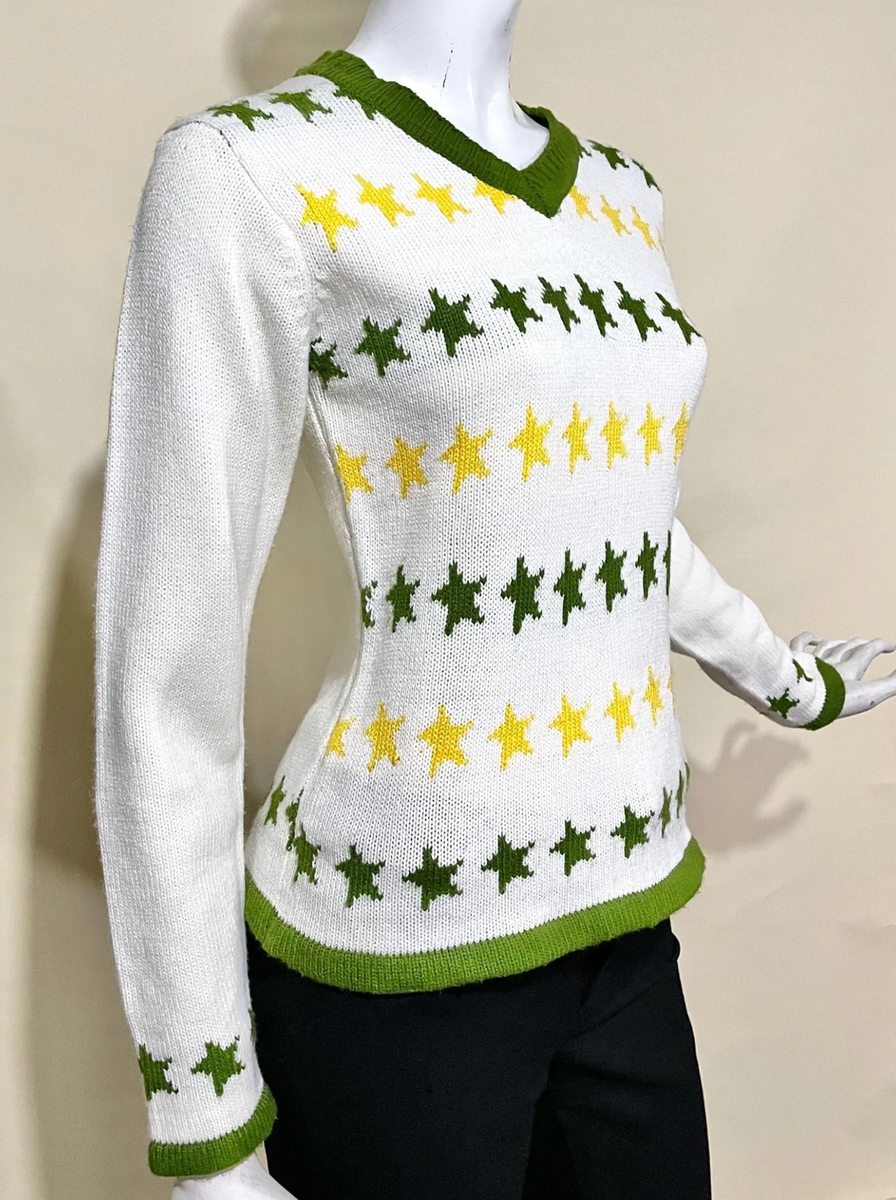 Vintage 1970s Super Star Knit Jumper Northern Soul Glam Rock