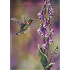 HAPPY HUMMINGBIRD 12.5" X 18" GARDEN FLAG 11-2248-191 RAIN OR SHINE SPRING