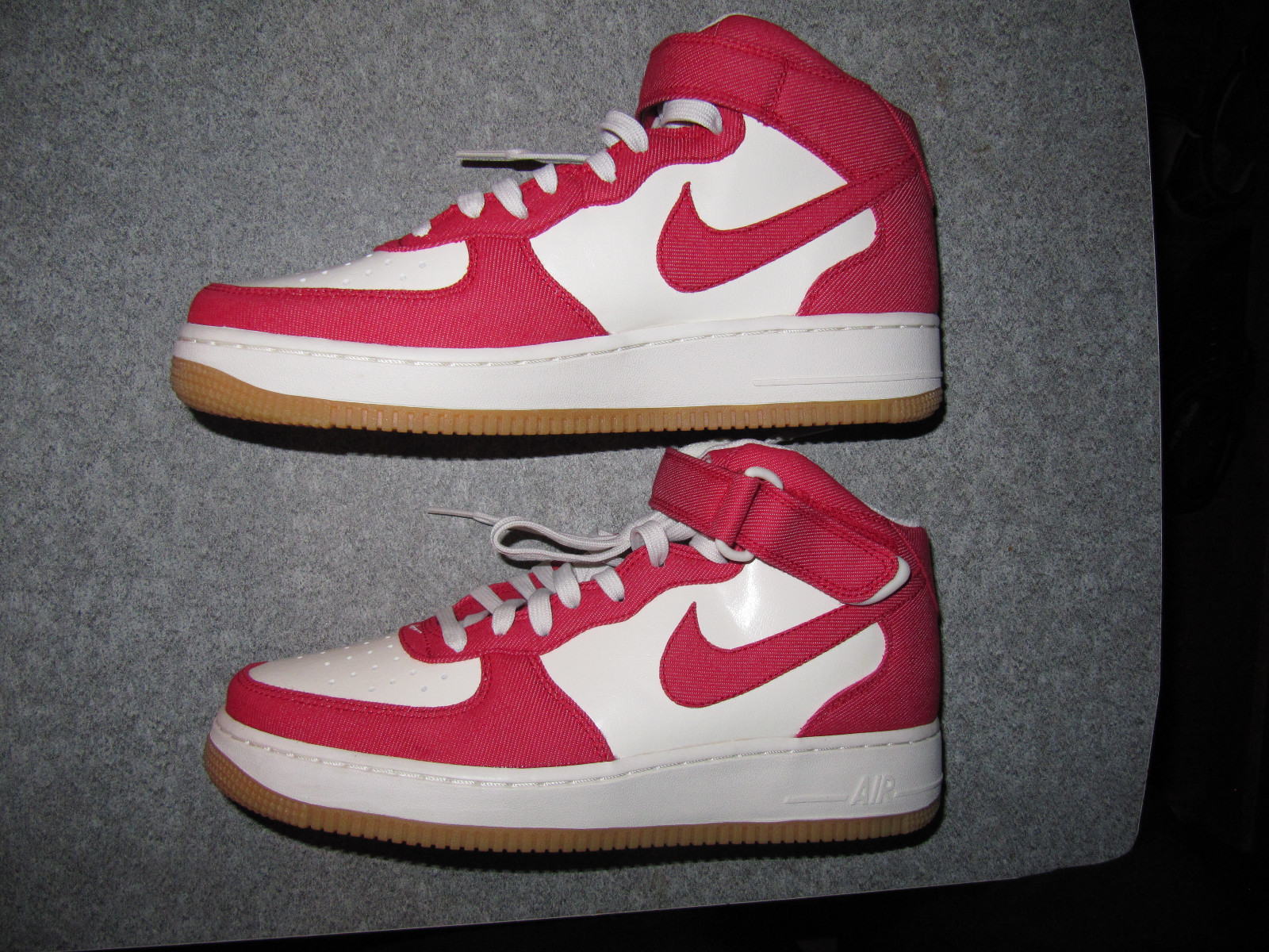 Mens Nike Air Force 1 07 Mid Rare Sneakers Red Denim 315123-607 Size 9.5 Mens Nike Air Force 1 07 Mid Rare Sneakers Red Denim 315123-607 Size 9.5