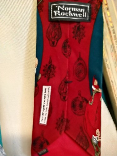VTG 1994 NORMAN ROCKWELL Saturday Evening Post SANTA'S HELPERS  Tie Christmas - Bild 4 von 6