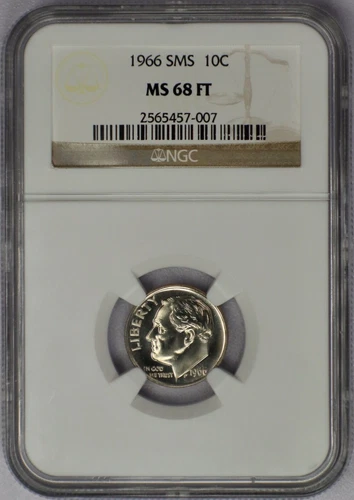 1966 10c SMS Roosevelt Dime - NGC MS 68 FT