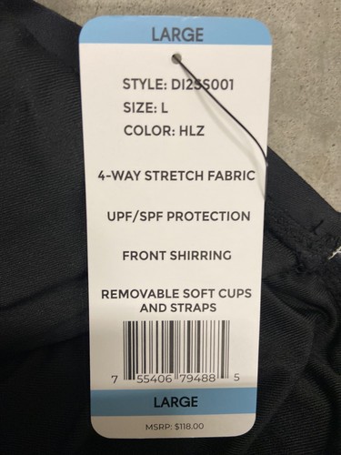 Ropa de mujer DKNY grande negra de una pieza. Protección UPF/SPF precio de venta sugerido por el fabricante $118 nuevo con etiquetas - Imagen 10 de 10