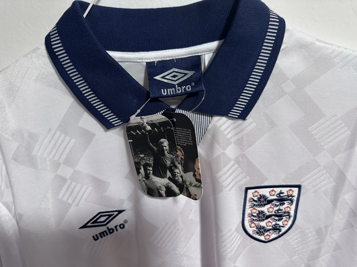 Gascoigne #19 Retro 1990 England World Cup Jersey Shirt Kit Umbro