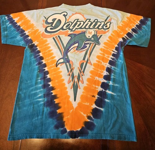 Vintage Miami Dolphins Shirt Mens L Blue NFL Football Tie Dye - Picture 2 of 10