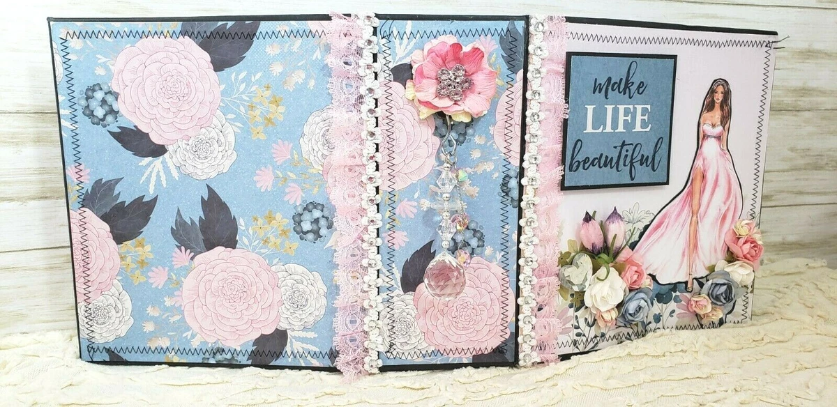 Sewn Scrapbook Album Birthday Bridal Photo handmade gifts book bling | eBay