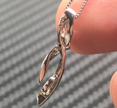 K10WG 0.06ct Diamond Gold Necklace 39cm JAPAN Pre-owned | eBay