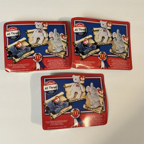 TY McDonald's Teenie Beanies - AMERICAN TRIO Set of 3 (2000) - Collectors New - Picture 10 of 16