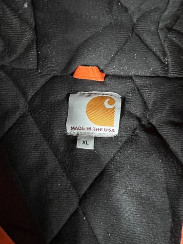 Carhartt J140 BLZ Orange Hooded Work Wear Blanket Lined Y2K Jacket Size XL - Picture 8 of 18