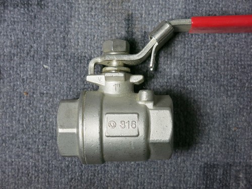 Vanne Boisseau Sphérique Inox Bene - 1/2 Pouce - Poignée Cadenassable (neuf)