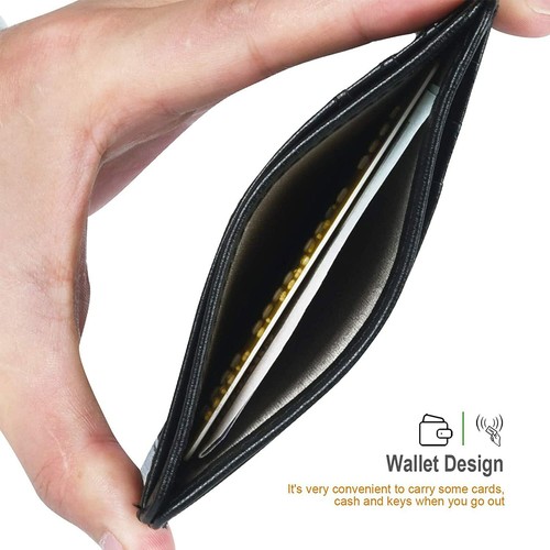 Slim Minimalist Front Pocket PU Leather Wallets for Men Women Coin Purse US FAST - Picture 2 of 29