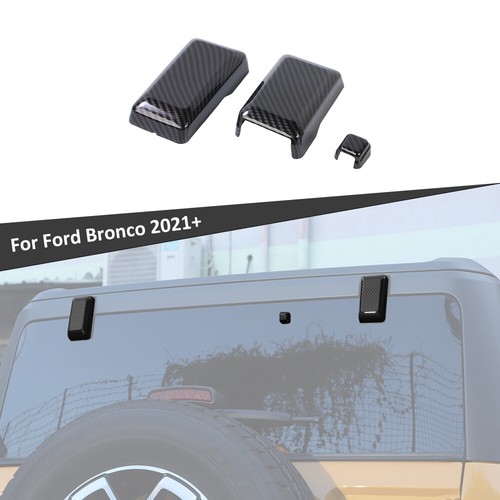 Tailgate Rear Door Window Glass Hinge Cover Trim For Ford Bronco 21+Carbon Fiber - Picture 2 of 9