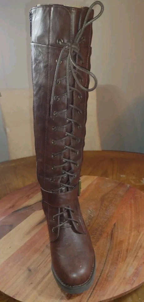 Wanted Ladies Pillar Brown Zip-Up Knee High Riding Boot Women Size 8M New -ShB2A - Image 4 of 4