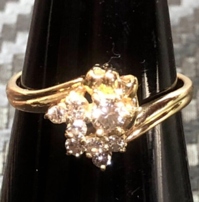 K18 Diamond 0.31ct Gold Ring Size US 6 Japan Shipping Pre-owned | eBay