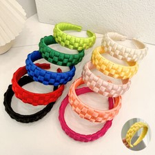 Hair Accessories Hair Band Solid Color Craft Hand-Woven Wide Brim Fabric