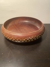 Vintage Inlaid Wooden Bowl/dish 10  Diameter