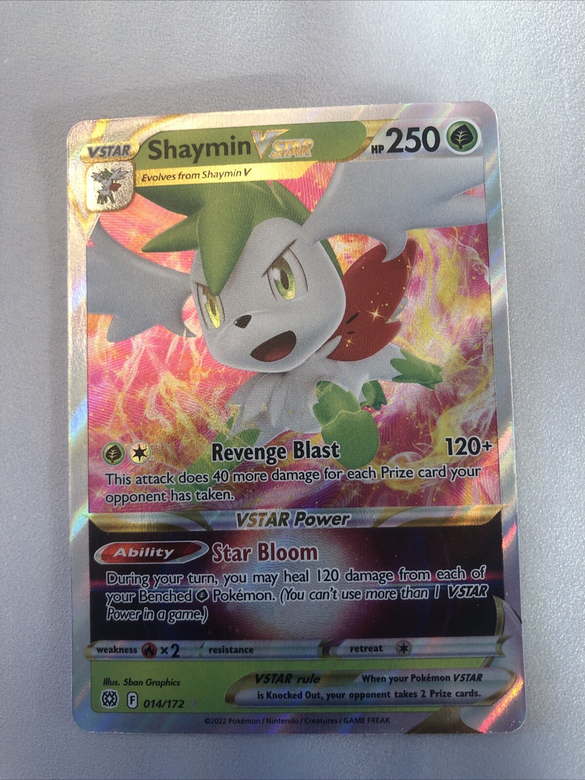 Pokémon TCG Shaymin VSTAR Brilliant Stars 173/172 Secret Rare Rainbow Holo NM