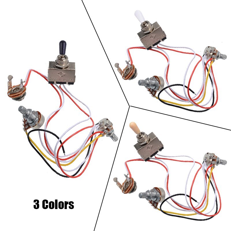 3way Toggle Switch+500k Pots+Wiring Harnes for LP 2