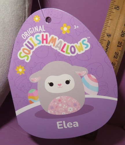 Squishmallows Kellytoy Elea Lamb Easter FACTORY ERROR GRAY FACE Rare 2023 - Picture 2 of 4