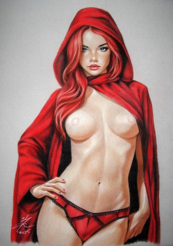 PRINT o.t. ORIGINAL*COSPLAY ART by SLY * Little Red Riding Hood * # 11356