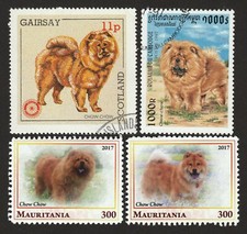 CHOW CHOW ** Intl Dog Postage Stamp Art Colle...