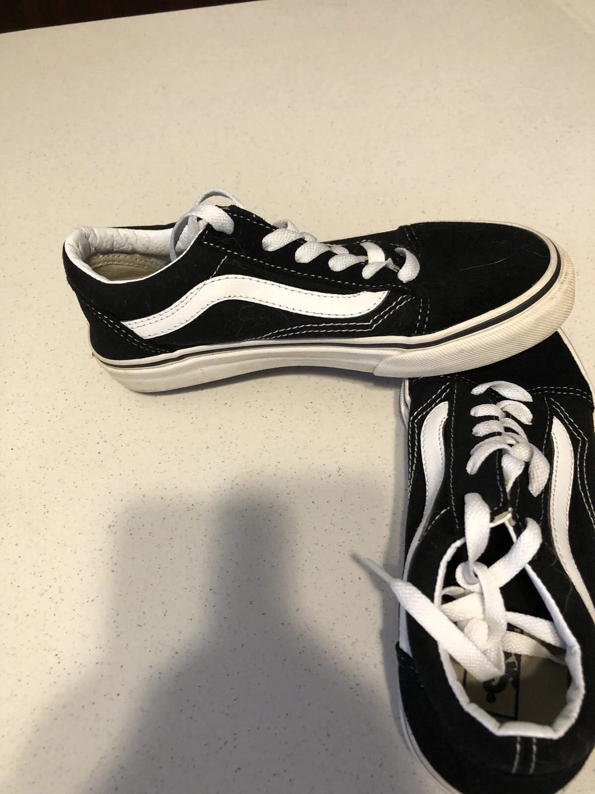 Scarpe da ragazzo Vans Off The Wall taglia 3 5 tela scamosciata nera Oldol Skool Skat