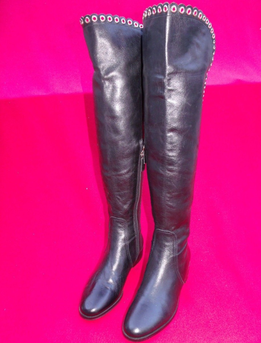 Davos Gomma Black Leather Boots Size US 5.5 Made in Italy | eBay display picture 3