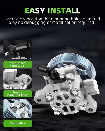 Power Steering Pump With Pulley Fits Honda Accord 2.4L DOHC 2008 2009 2010 11 12 - Picture 2 of 7