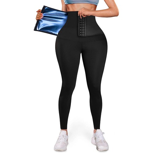 Sweat Sauna Waist Trainer Pants Body Shaper Weight Loss Slimming Pants Leggings - Picture 10 of 22