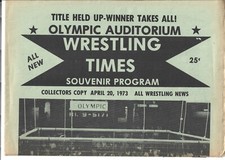 **LEER** MBO Auditorio Olímpico 4-20-1973 Programa de Lucha Libre