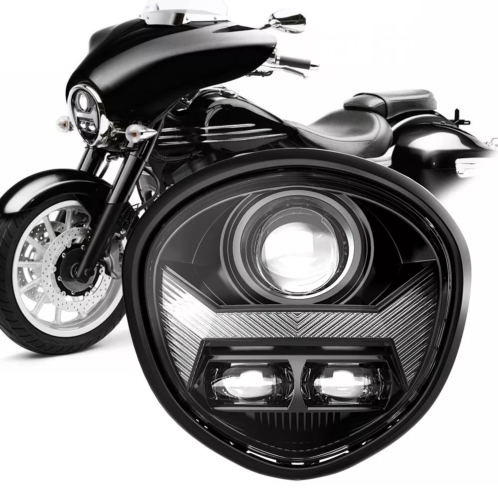 LED Headlight Assembly Adjustable Hi Low Beam for Yamaha V STAR