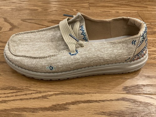 Hey Dude Women Shoes Wendy Flora Sunflower Beige Lightweight Casual Slip On 10 - Picture 10 of 11