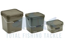 Trakker 5, 13 & 17 Litre Green Square Bait Bucket - Carp Fishing - Free Delivery