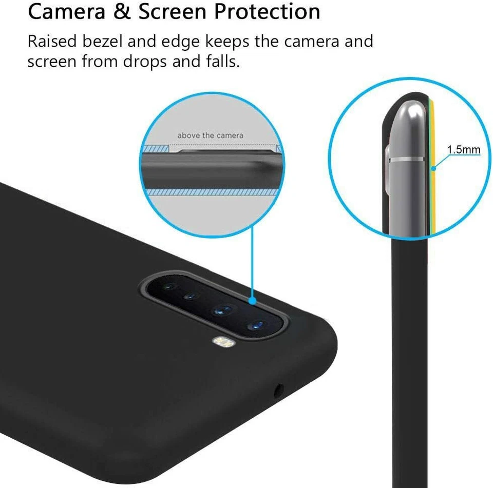 COVER CUSTODIA + PELLICOLA VETRO TEMPERATO PER OnePlus NORD 5G NERO OPACO - Immagine 3 di 4