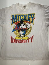 Vintage Mickey  Co Mickey University White T-Shirt One Size Single Stitch