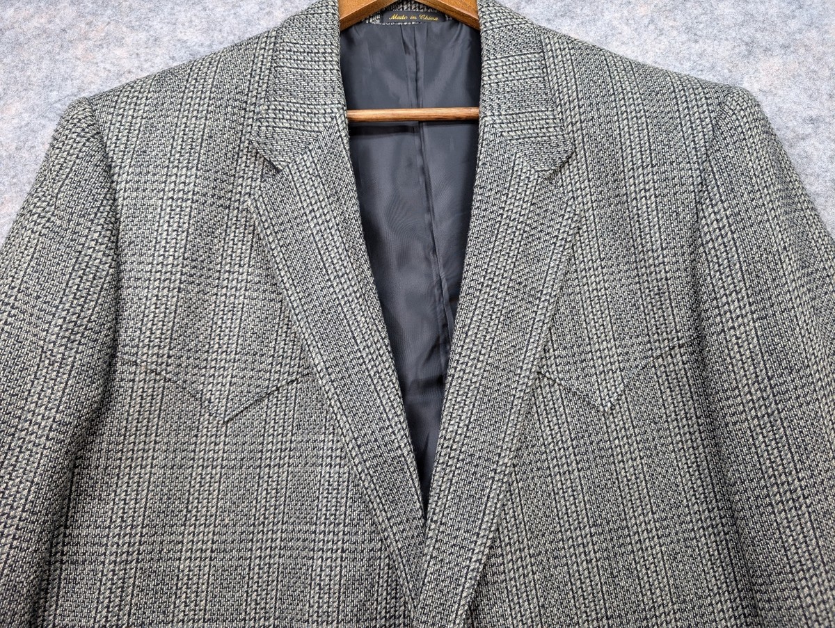 Veste Circle S Dallas Homme – Beige Pied-de-poule – Taille 48 – Doublée Soie – Blazer Western