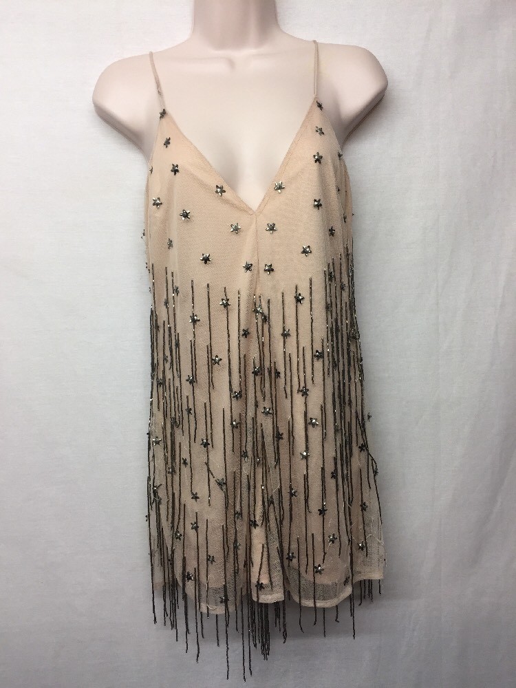 asos sequin top dress ASOS apricot sequin spaghetti straps fully lined Top Size 4 A10