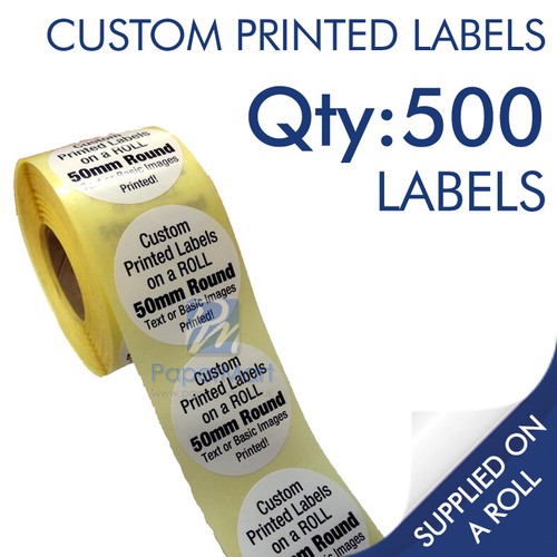 Round Circle Stickers Printed Labels PERSONALISED - 50mm Round - ON A ROLL - Picture 6 of 7