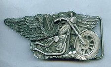 Gürtelschnalle Buckle Biker Motorrad Motorcylce Chopper Harley V-Twin Wings USA 