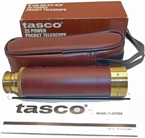 TASCO 1AG 25 POWER POCKET TELESCOPE SPYGLASS 25X30 + ZIP UP CARRYING CASE POUCH - Picture 1 of 1