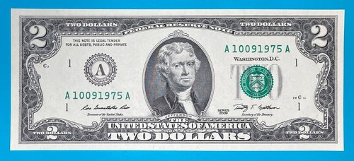 October 9, 1975 / 10 September 1975 : A 10091975 A BIRTHDAY $2 Two Dollar Bill - Picture 2 of 3